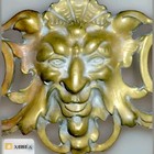 Rare Long French  Bronze brass Mount Pediment  Decor Devil Demon Faun 51 X 11cm