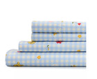 New Disney Winnie The Pooh Floral Plaid Sheets 3 Pc Set Twin Sz Blue   White