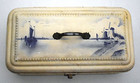 Vtg Dutch Enamel Bread Box Hand-painted Windmill Metal Storage Box Sail Boats