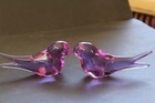 Vintage Fm Sweden Art Glass Purple Birds By Konstglas Ronneby  love  Birds