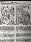 1558 Latin Bible Leaf  From Genesis  2 Beautiful Woodcuts Rare