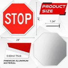 2 Pcs 24 X 24 Inch Stop Sign  Large Reflective Aluminum Street Road Signs For   