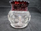 1893 Chicago World s Fair - Columbian Exposition Ruby Red Flash Toothpick Holder