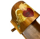 Antique 1909 Kewpie Doll Cradle     Handcrafted Wooden Baby Rocker Vintage