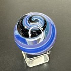 Contemporary Handmade Art Glass Marble 1 56  Swirl Mib  Dichroic Sparkle  Blue