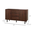 Retro Sideboard With 2 Cabinets 3 Drawers  Buffet Table Rustic Brown