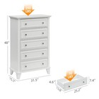 5-drawer Tall Dresser  48  Vintage Wood Chest With Storage For Bedroom  Hallway