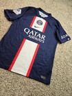 Paris Saint-germain Jersey Shirt Mens Medium Blue Soccer Nike Qatar Airways