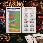Blackjack Strategy Card And Poker Hand Rankings - Dual Sided - Improve Your Odds