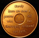 Alcoholics Anonymous Aa 15 Year Bronze Medallion Token Coin Chip Sobriety Sober