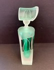 Vtg Signed Jim Connie Grant 92 Frosted Green Submerged Art Glass Perfume Bottle