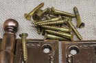 2 Old Door 4 X 4    Hinges Antique Dull Brushed Brass Bronze Ball Tip Rhco Fancy