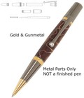 Majestic Squire Gold Or Gunmetal Chrome Ballpoint Twist Pen Kit Woodturning Fast