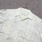 Vintage Guayabera Shirt Mens Xtra Large Relaxed Yellow Mexican Wedding Cuban 70s