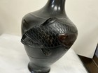Antique Japanese Bronze Twin Koi Carp Vase     Meiji Period C 1900