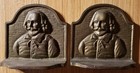 Vintage Cast Metal William Shakespeare Book Ends 