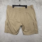 Wrangler Authentics Men s Cargo Shorts Khaki Tan Size 44 Flat Front 100  Cotton