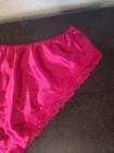 New Delicates Vtg 90s Jcpenney  Polyester Satin   Lace Trim Tap Panty M Fuschia