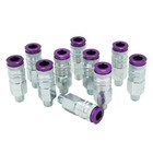 Milton   Colorfit   Highflowpro   Couplers  v-style  Purple  - 1 4  Npt  box Of 10 