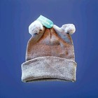 Toddler Pompom Hat Kids Baby Boy Girl Fur Winter Warm Knitted Beanie Cap Gray