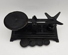 Vintage Miniature Cast Iron Balance Scale  no Weights Included   unique Item        