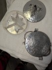 Vintage Rodney Kent Hammered Aluminum Covered Candy Dish W  Glass 