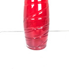 Glass Vase Bottle Ribbed  Ruby Red Teardrop  15     Valentine Decor Hand Blown