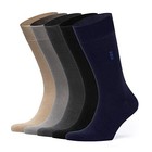 Men s Bamboo Dress Socks - Men s Calf Socks - 5-pack - Assorted 2-piece Plain