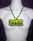 Zombie Perler Bead Kandi Necklace-edc-rave-festival-plur-edm