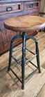    antique Heywood Wakefield Swivel Drafting Stool Industrial Cast Iron Wood Chair