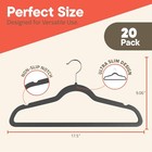Gray Velvet Hangers 20 Pack - 11lb Capacity  Non-slip  Space-saving