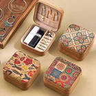 1pc Vintage Pu Leather Travel Jewelry Box Small Storage Organizer Gift For Women