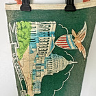 Vintage  Washington Dc Us Capitol Green Pennant Felt Colorful Tourism