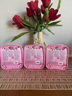 lot 3  Pink Candy 3 Pc Gift Set Shower Gel Body Lotion Body Mist Pink Zip Pouch