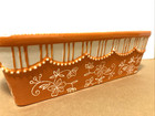 Temptations Orange Floral Lace Bread loaf Pan 1 75qt  12x9x6