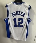 Youth men Boozer 12 Basketball Jersey White Blue Retro Navy Stitched Custom Name
