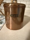 Vintage Copper Kitchen Canister Set Of 4 Coffee Tea Sugar Flour Rustic Farmhouse