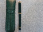 Waterman Lady Charlotte Green   Gold Mini Rollerball Pen In Leather Pouch
