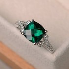 2 95 Ct Natural Emerald Diamond Engagement Ring 14k Real White Gold Size 8 5