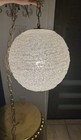 Pair Vintage Mid Century Clear Spun Lucite Spaghetti Swag Lights Pendant Light