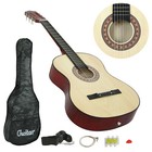 38  Beginner Acoustic Guitar Starter Kit W gig Bag  Strings  Strap  Case Natural