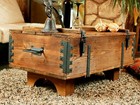Coffee Table Chest Vintage Style End Table Storage Trunk Cottage Chest Box