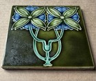 England - Antique Art Nouveau Majolica Tile C1900