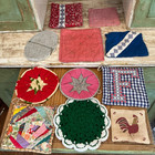Vintage Grannycore Potholder Lot 11 Quilted Farmhouse Crochet Trivet Cottagecore