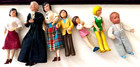 Lot Of 7 Vintage Flexible Dollhouse Miniature Dolls Zz964