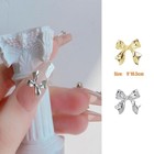 40pcs Bow Nail Charms - Gold   Silver Bowknots 3d Alloy Nail Art Bows 