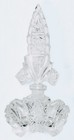Vintage Czechoslovakian Cut Crystal Perfume Bottle Large Bohemian Fan Stopper