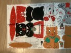 Vintage The Three Little Kittens W mittens   Momma Cat Pillow Doll Panel Rare