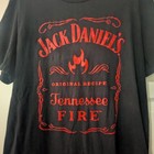 Jack Daniel s Tennessee Fire Distillery Black T-shirt Red Logo Short Sleeve