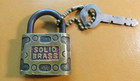 Solid Brass Reg Us Pat Off Official Vintage Padlock   2 With Key   Slaymaker  